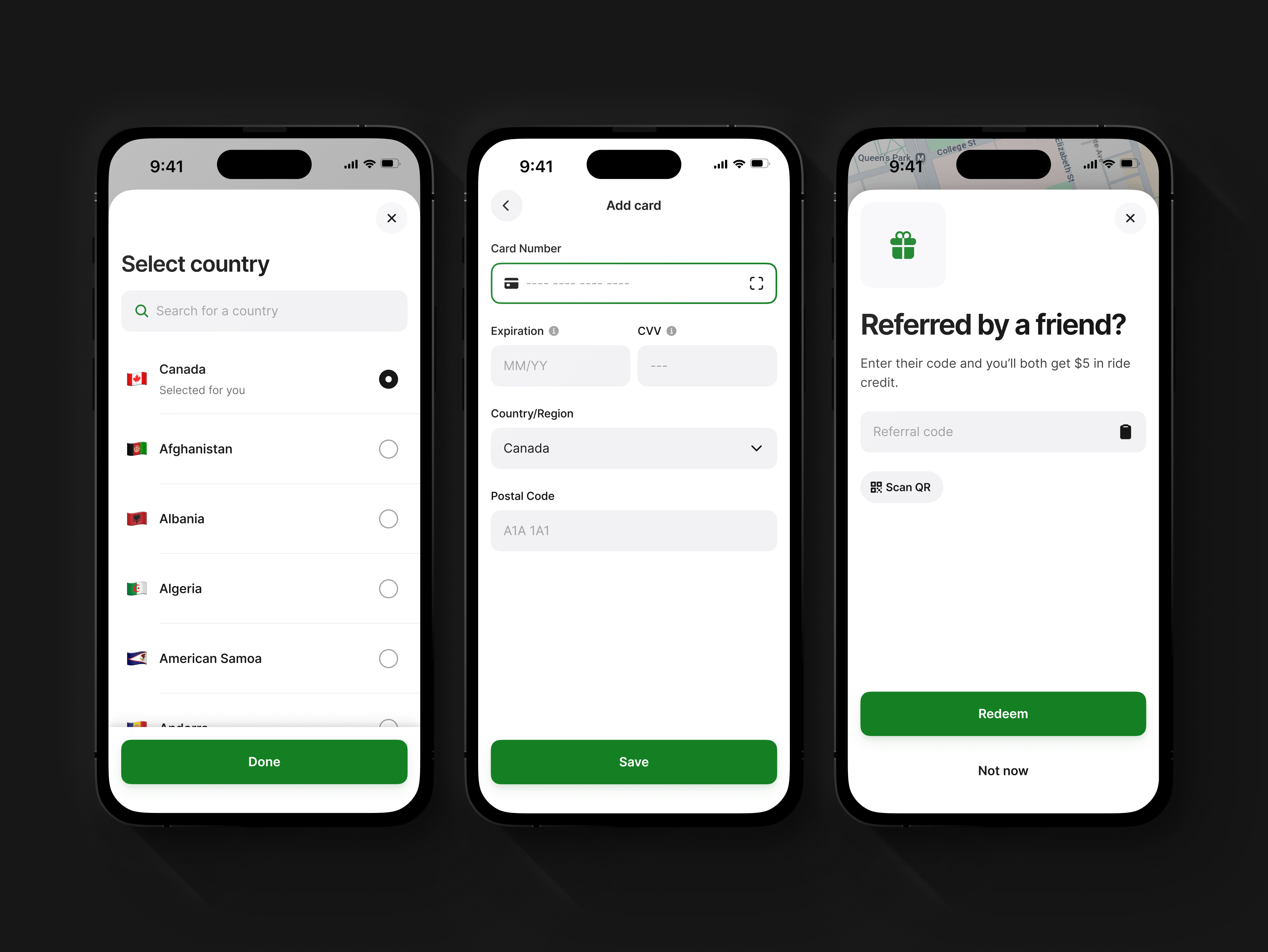 The Hovr design system components in use across product screens