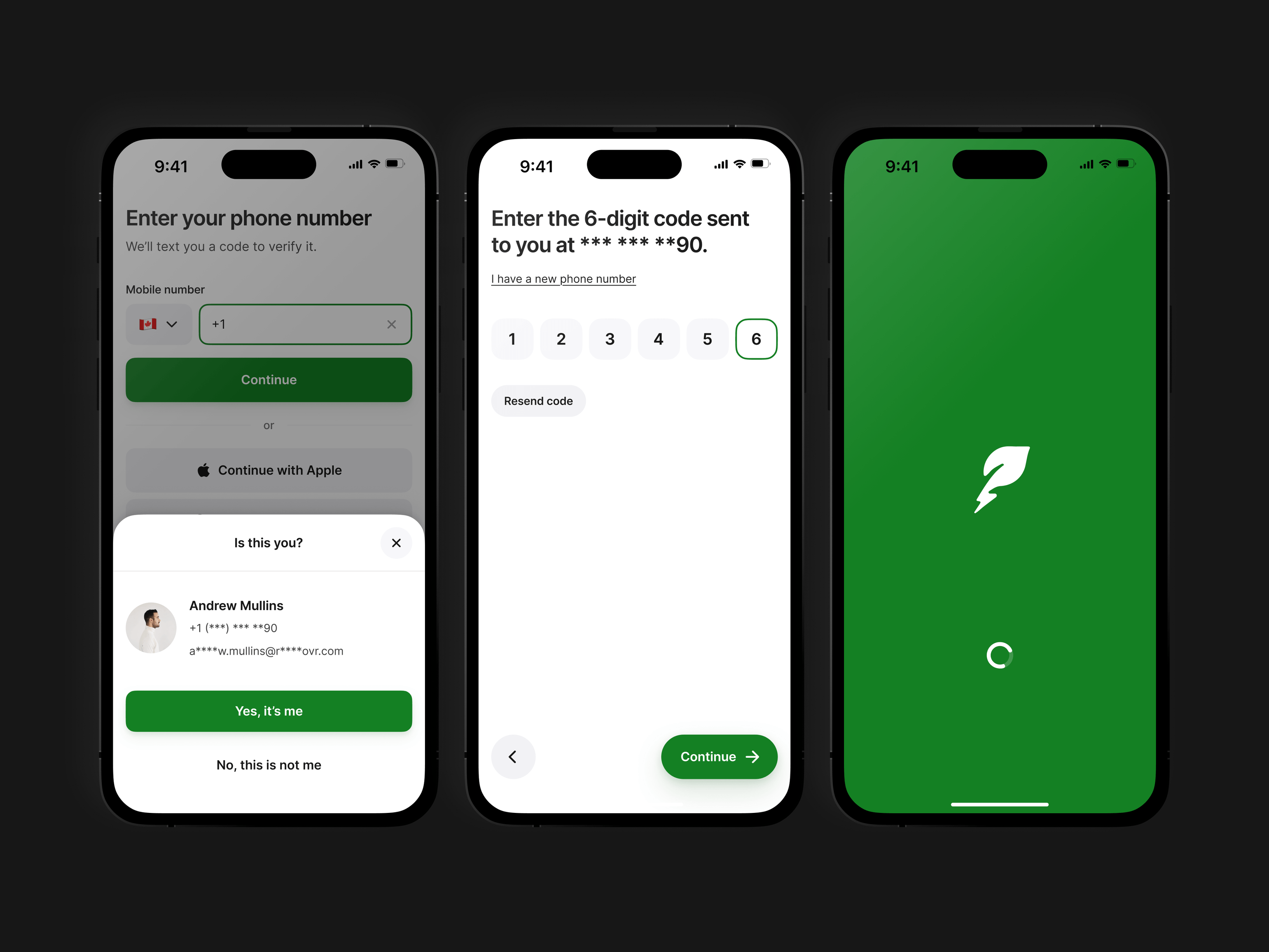 The Hovr rider app login screen