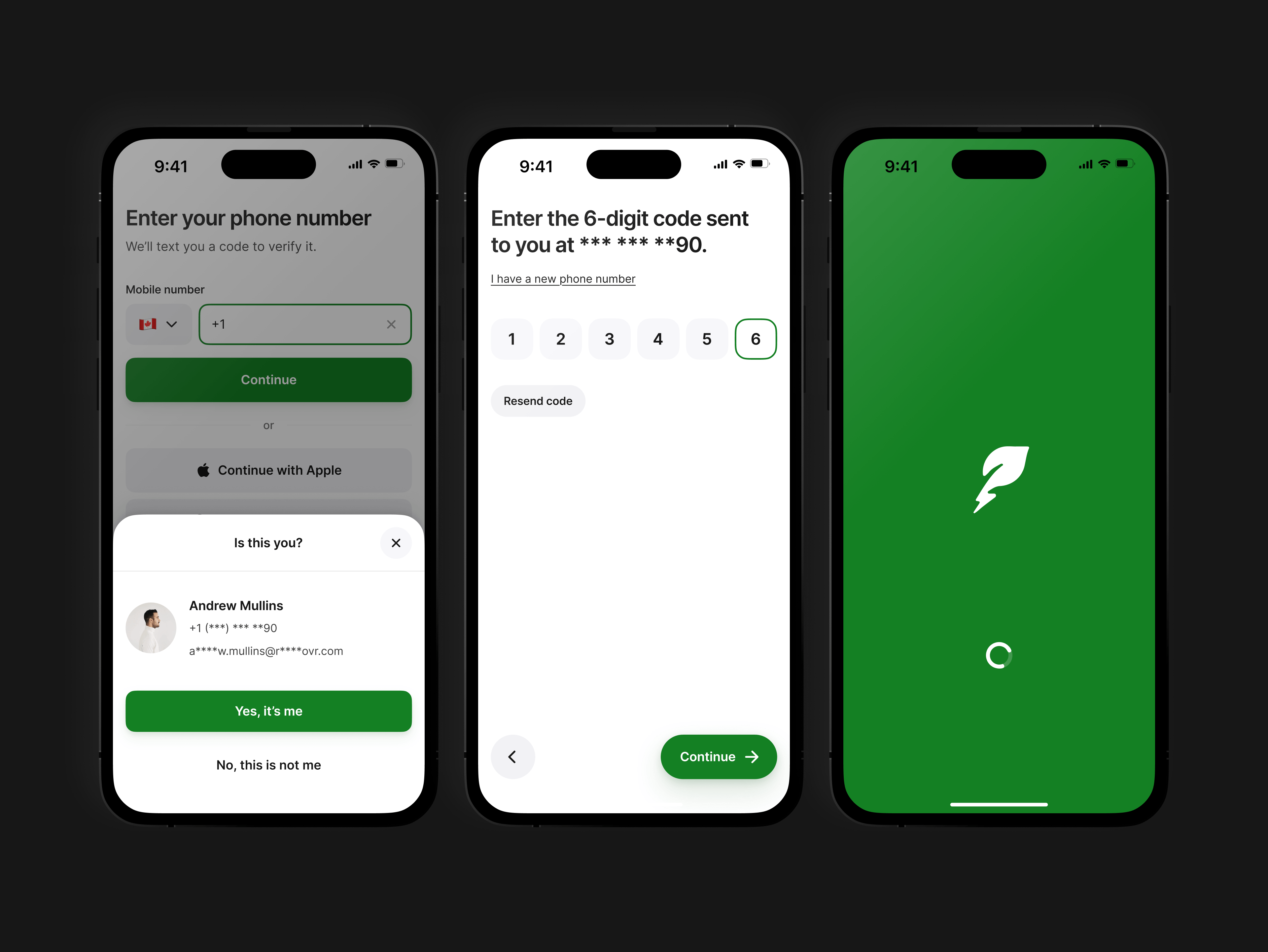 The Hovr rider app login screen