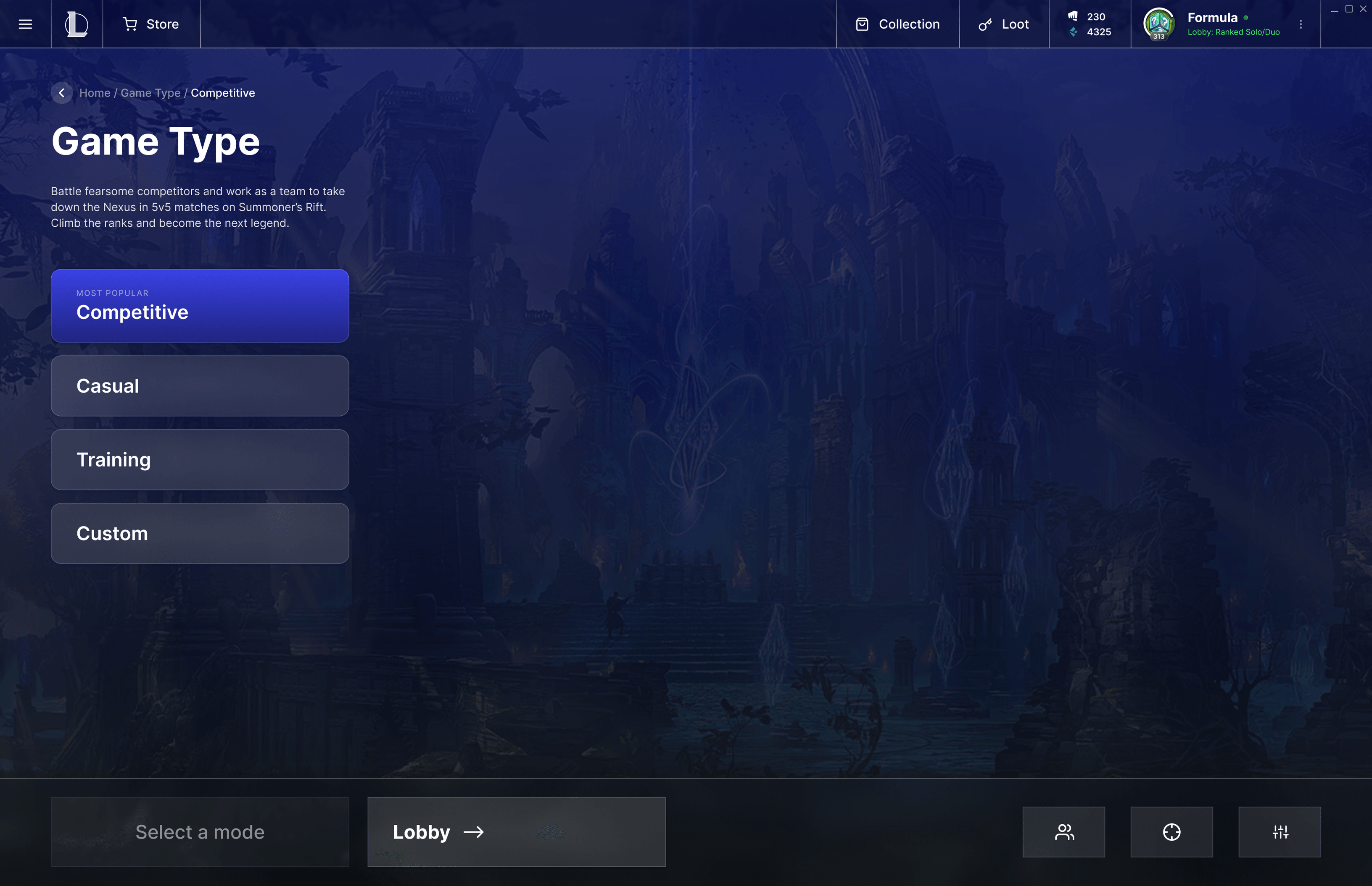 Redesigned matchmaking flow, step 2 of 8