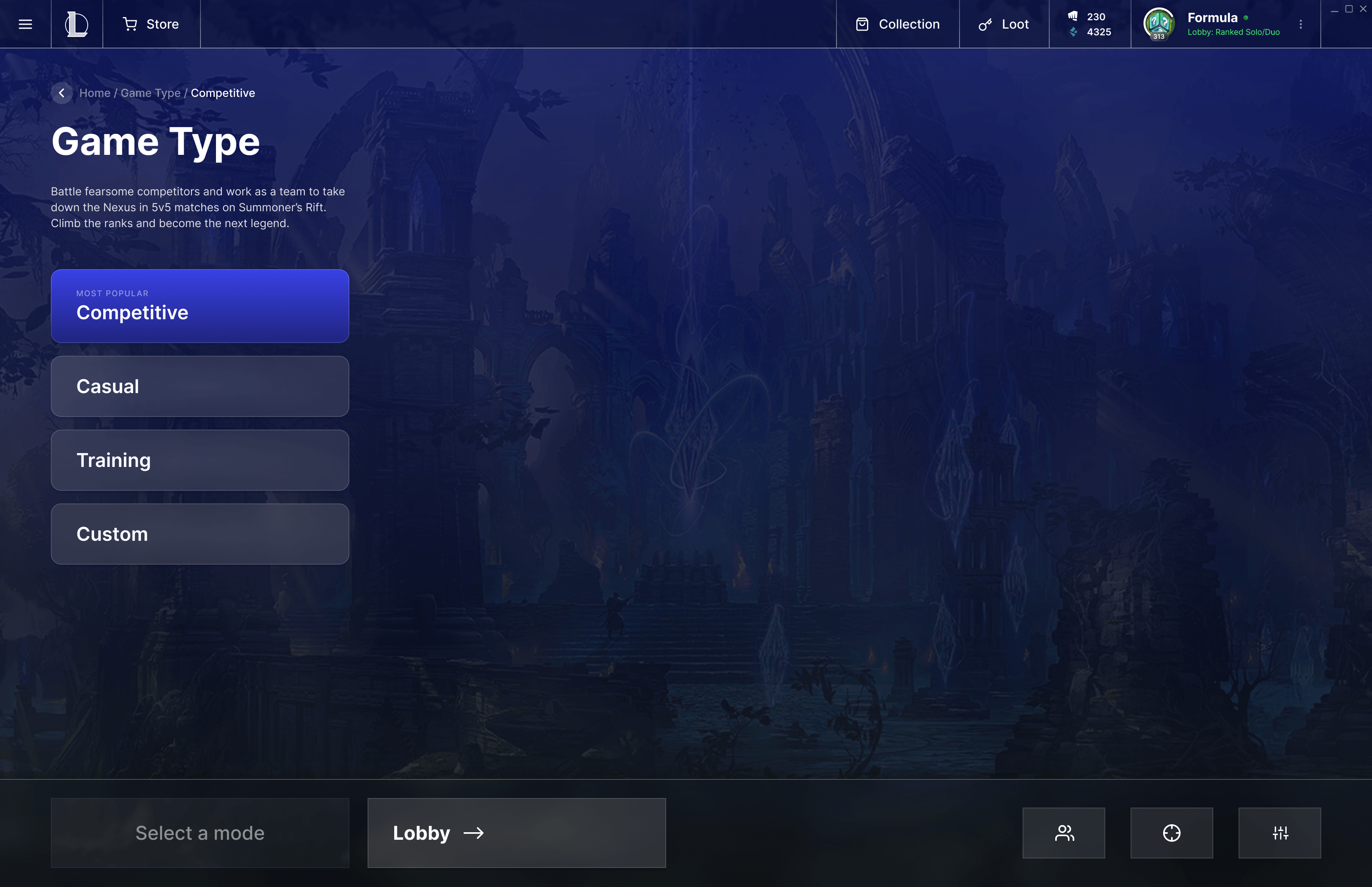 Redesigned matchmaking flow, step 2 of 8