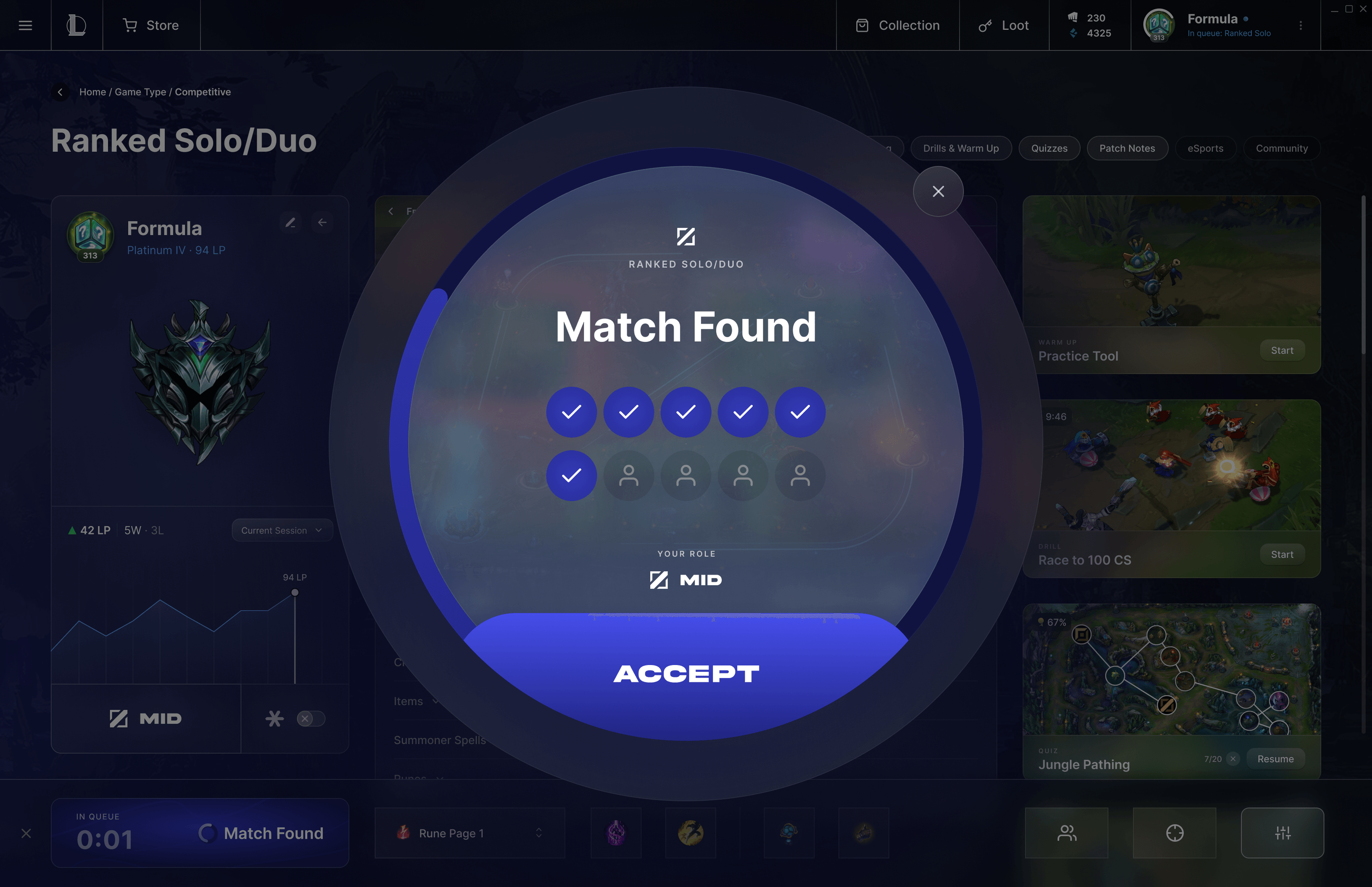 Redesigned matchmaking flow, step 7 of 8