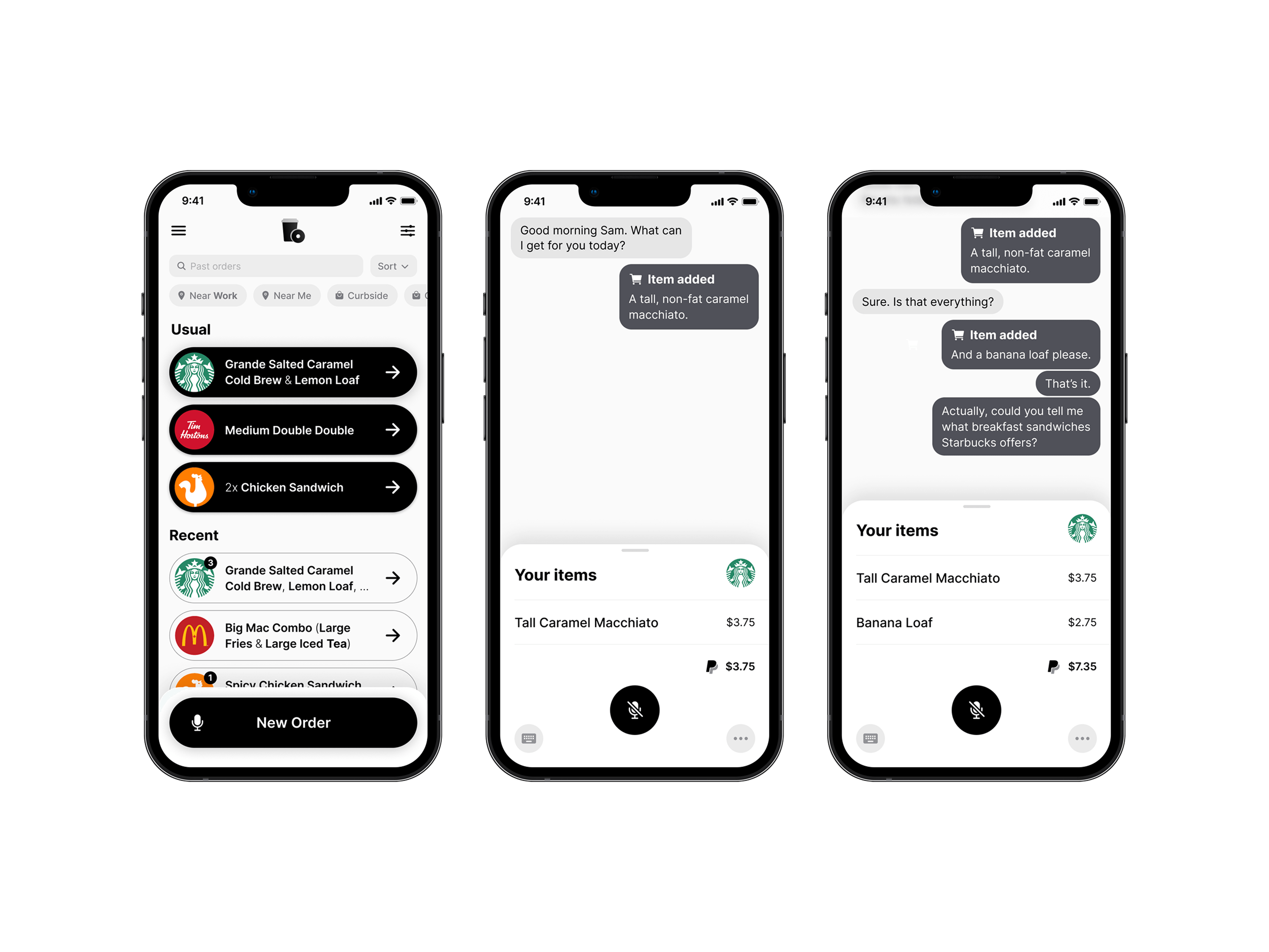 Ordering by voice: the restaurant is auto-detected from brand-exclusive items