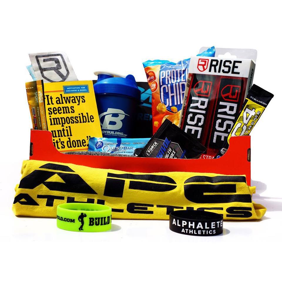 A GymBag subscription box and its curated contents
