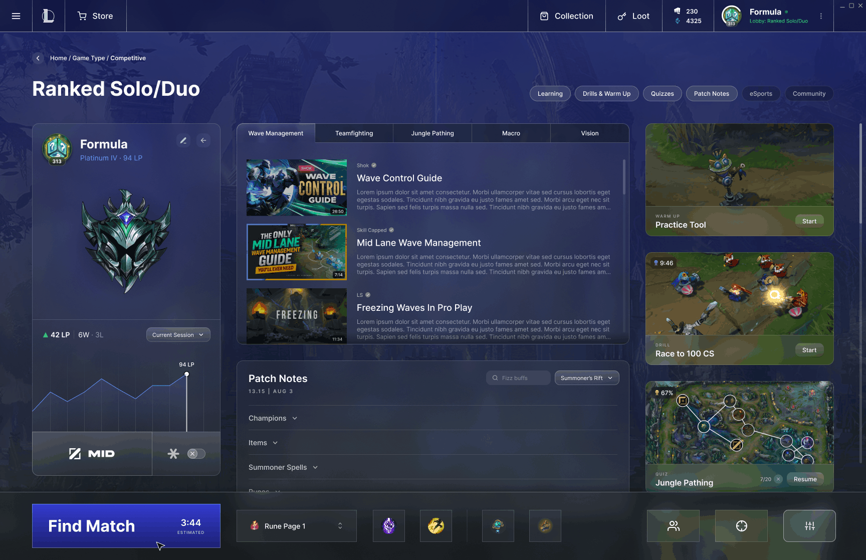 The in-queue video player playing learning content